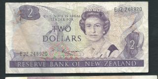 Zealand 1985 - 89 2 Dollars P 170b Circulated photo