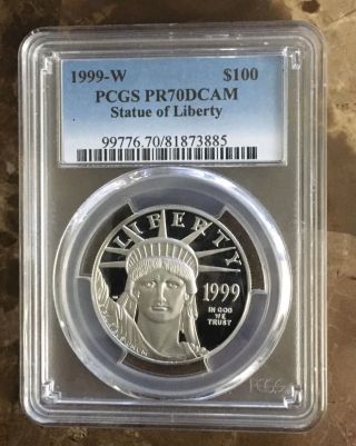 1999 Pcgs Pf70 $100 Platinum Eagle (1 Ounce Coin) photo