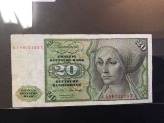 1970 Germany Paper Money - 20 Mark Banknote photo