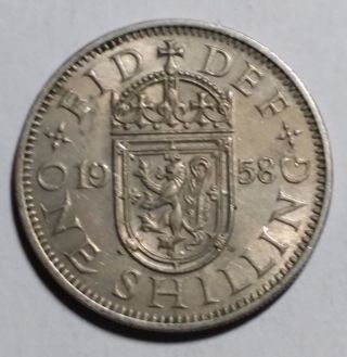 1958 One Shilling Great Britain/uk Coin photo