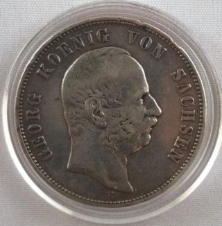 Germany City States 5 Mark 1903 Saxony.  900 Sil.  8038 Asw Coin photo