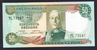 Angola 50 Escudos 1972 Au P.  100,  Banknote,  Uncirculated photo