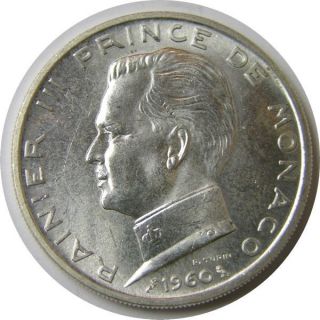 Elf Monaco 5 Francs 1960 Prince Ranier Iii Silver photo