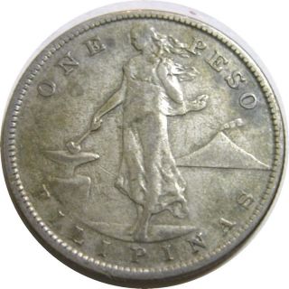 Elf Philippines Usa 1 Peso 1910 S Silver photo