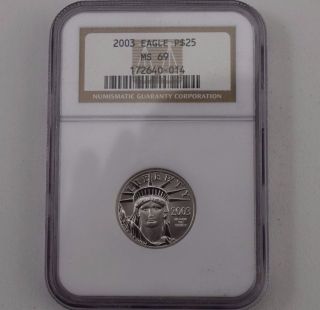 2003 Platinum Eagle $25 1/4 Oz Us Coin Ngc Ms69 photo