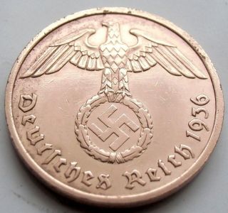 Very Rare German 3rd Reich 1936 A - 2 Reichspfennig Wwii Coin photo
