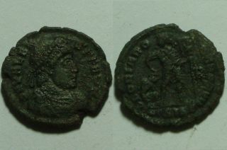 Rare Ancient Roman Coin Valens 365/chi - Rho Labarum Captive Star Siscia photo