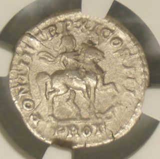 198 Ad Ngc Vf Caracalla Denarius Roman Ancient Silver Wow Coin Emperor Horse photo