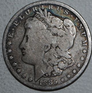 1885 P Morgan Silver Dollar $1 Coin United States. photo