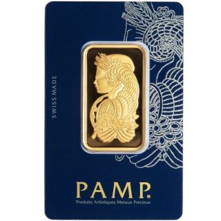 1 Oz Pamp Suisse Gold Bar.  9999 Fine (in Assay) (c100124) photo