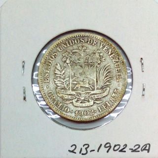 Venezuela Gram 10,  2 Bolivares 1902 Scarce Coin Km Y 23 photo