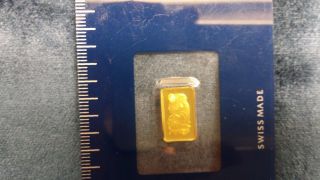 One (1) Gram Gold Bar - Pamp Suisse - Fortuna - 999.  9 Fine In Assay photo