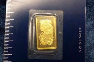 2.  5 Gram Pamp Suisse 999.  9 Gold Bar Lady Fortuna In Assay - Never Opened photo