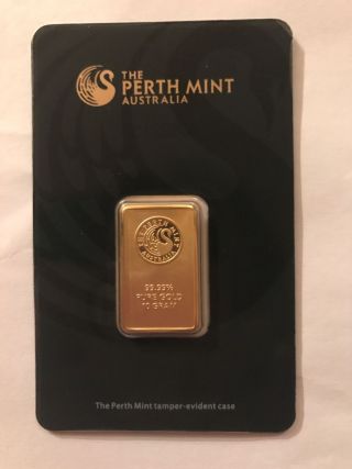 10 - Gram Perth Gold Bar.  9999 Fine (in Assay) photo