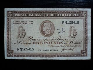 Ireland 5 Pounds 1968,  F photo