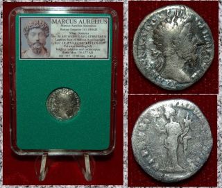 Roman Empire Coin Marcus Aurelius Felicitas On Reverse Silver Denarius photo