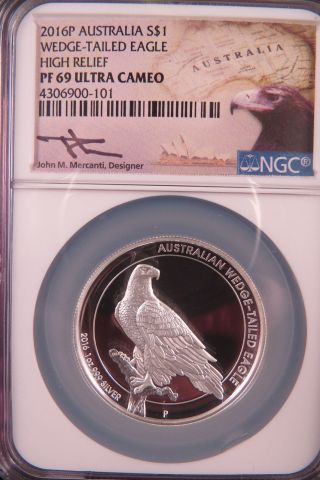 2016 Wedge Tailed Eagle Ngc Pf 69 Ultra Camio Silver photo