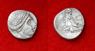 H80: Ancient Greek Silver Coin : Histiaia In Euboia - Tetrobol 300 - 200 B.  C photo