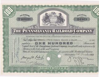Pennsylvania Railroad Stock Certificate (ic) photo