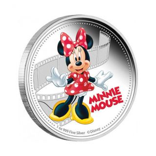 Niue 2014 2$ Disney Mickey & Friends 2014 - Minnie Mouse 1 Oz Proof Silver Coin photo