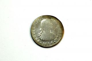 1809 Spanish Silver ½ Real Picayune Mexico City Nr photo