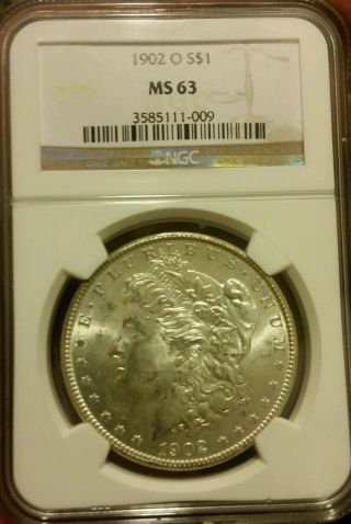 1902 - O $1 Ms63 Ngc - Morgan Silver Dollar photo