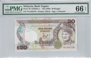 Malaysia 20 Ringgit Rm20 (1989) P30 Tg1362735 Banknote Pmg 66 Epq photo