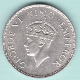 British India - 1941 - King George Vi Emperor - One Rupee - Rarest Silver Coin photo
