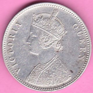 British India - 1874 - Victoria Queen - One Rupee - Rarest Silver Coin - 19 photo