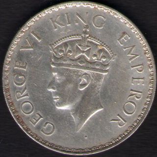 British India - 1941 - George Vi One Rupee Silver Coin Ex - Rare Coin photo