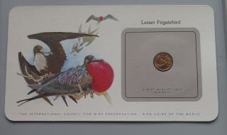 Монеты птица Кирибати 1 центов 1979 малая Фрегат не бывшие в обращении photo