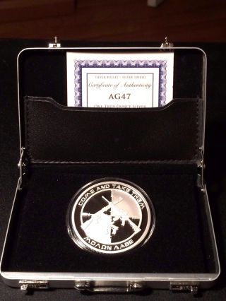 Sbss (1) Ag47 One Oz.  Silver & (1) Freedom Girl Copper Medallion photo