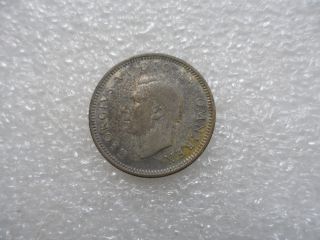 1939 Great Britain 6 Pence Coin (xf) On Silver  Valuable Brithish One photo