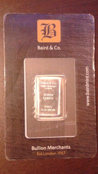 Baird & Co.  Tenth Oz 999.  5 Platinum Ingot London Save photo