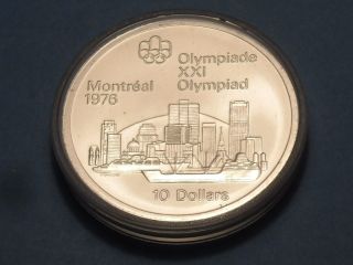 1973 Montreal Olympics Silver Coin Canada $10 1.  44 Oz Silver 