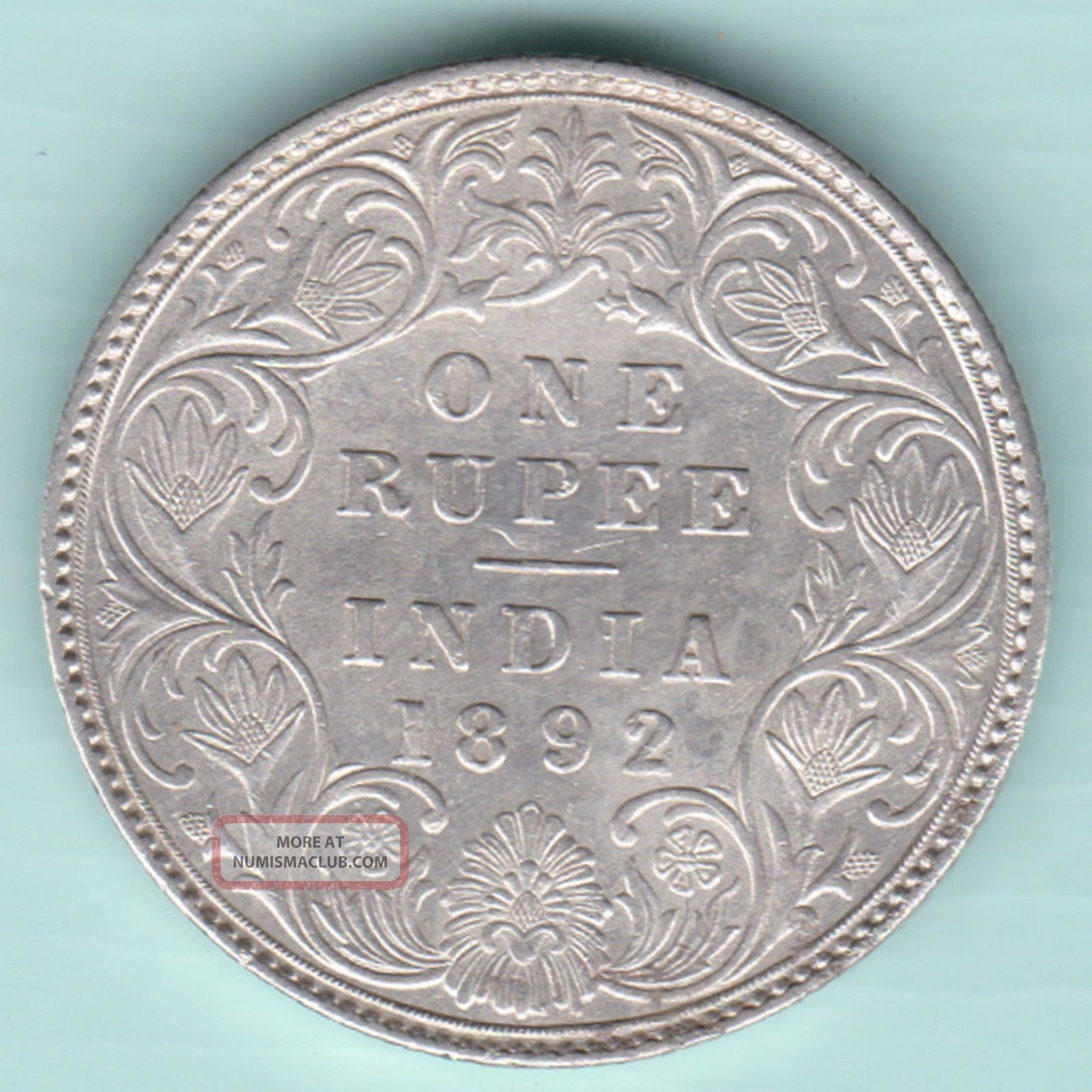 British India - 1892 - Victoria Empress - One Rupee - Rare Coin British photo