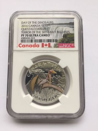 2016 - Canada $10 Quetzalcoatlus - Terror Of The Sky - Pr70 Er photo