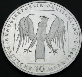 Germany 10 Mark 1990 J Proof Or Prooflike - Silver - The Teutonic Order photo