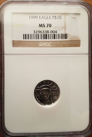 1999 $10 Platinum Eagle - Ngc Ms70 Key Date photo