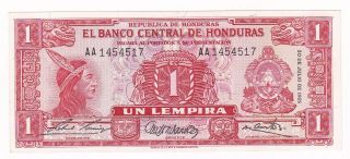 Honduras: Banknote - 1 Lempira 1965 Unc photo