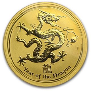 Rare 2012 1 Oz Pure.  9999 Gold Year Of The Dragon Perth $1,  788.  88 photo