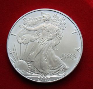 2007 Silver Dollar Coin 1 Troy Oz American Eagle Walking Liberty.  999 Fine photo