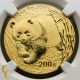 2001 Gold Chinese Panda 1/2 Oz G200y 200 Yuan Ngc Graded As Ms68 PRC (1949-Now) photo 2