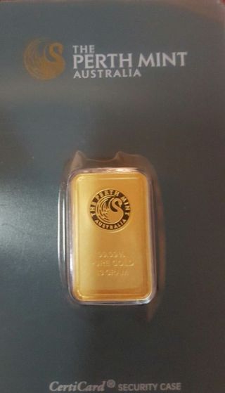 10 Gram Gold Bar - Perth - 99.  99 Fine In Assay photo