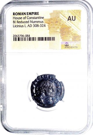 Roman Emperor Licinius I Bi Nummus Coin,  House Of Constanine,  Ngc Cert Au photo