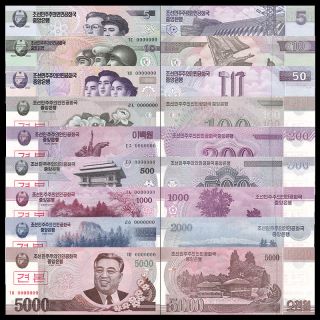 Korea,  （5、10、50、100、200、500、1000、2000、5000）,  Specimen,  Paper Money 9 photo
