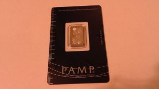 5 Gram Pamp Suisse Platinum Bar.  9995 Lady Fortuna Assay photo