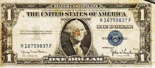 Series 1935 D One Dollar Silver Certificate==circulated photo