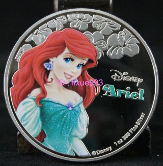 2017 $2 Disney Princess Ariel 1oz Silver Proof Coin photo