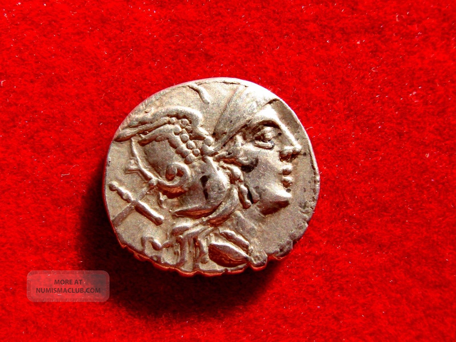 Lucernae Anonymous Silver Serrate Denarius.  Sicily,  209 - 208 B.  C.  Very Rare Coins: Ancient photo